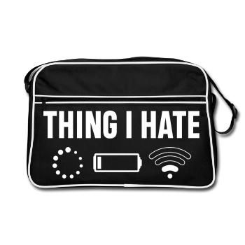 Ce que je déteste les icônes de la technologie - Sac Retro - noir/blanc - Devant