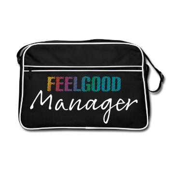 Design FeelgoodManager white colorful - Retro Bag - black/white - Front