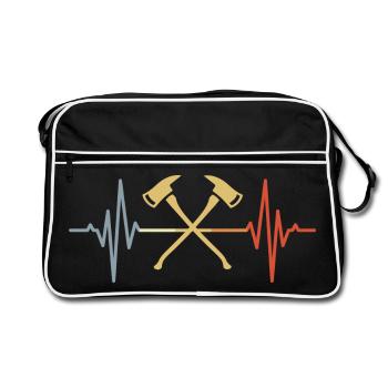 Palpitations cardiaques de la hache de pompier - Sac Retro - noir/blanc - Devant