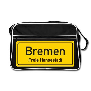 Panneau toponymique Brême Allemagne - Sac Retro - noir/blanc - Devant