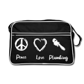 I love to be plumbers - Retro Bag - black/white - Front