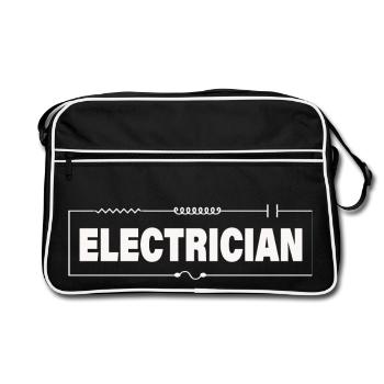 ÉLECTRICIEN - Sac Retro - noir/blanc - Devant