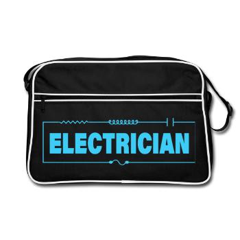 ÉLECTRICIEN - Sac Retro - noir/blanc - Devant