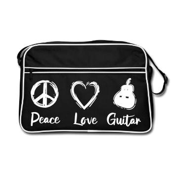 Guitare Peace Love - Sac Retro - noir/blanc - Devant