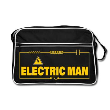HOMME ELECTRIQUE - Sac Retro - noir/blanc - Devant