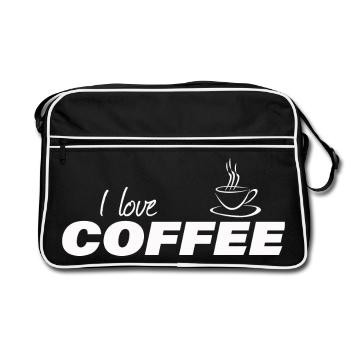 J’adore le café - Sac Retro - noir/blanc - Devant