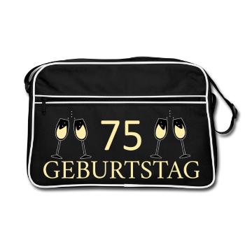 75th birthday 75 years - Retro Bag - black/white - Front