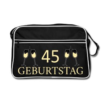 45e anniversaire 45 ans - Sac Retro - noir/blanc - Devant