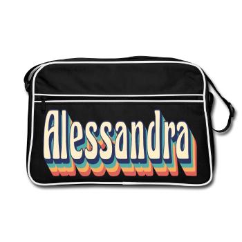 Alessandra t-shirt rétro vintage t-shirt cadeau - Sac Retro - noir/blanc - Devant
