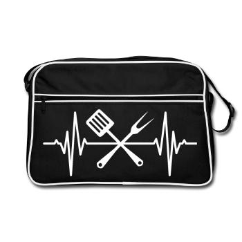 Cuillère de cuisine battement de cœur - Sac Retro - noir/blanc - Devant