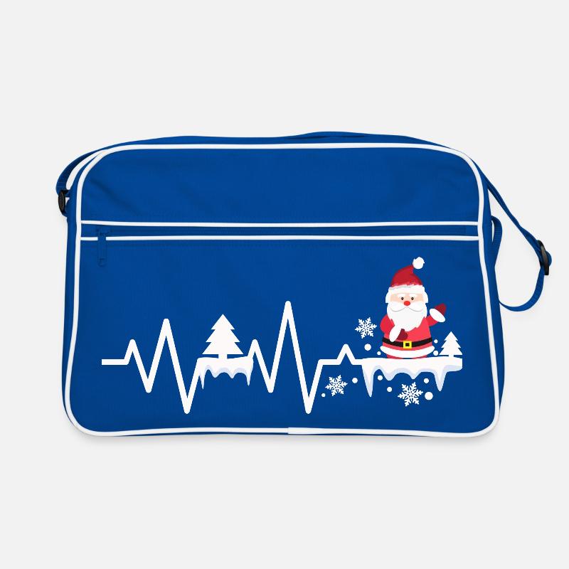 Kleiner Weihnachtsmann Herzschlag Nikolaus Tanne Retro Tasche