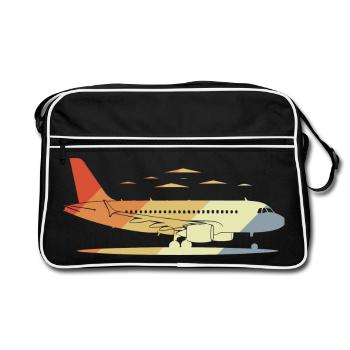 Dessin d’avion Vintage - Sac Retro - noir/blanc - Devant