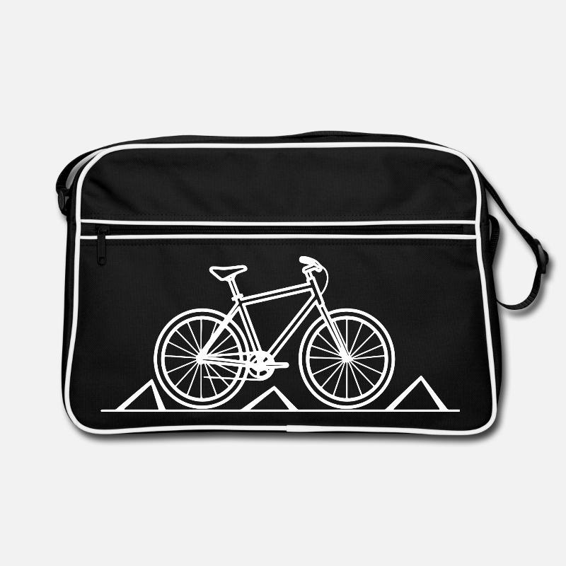 Mountainbiking Zeichnung Retro Tasche