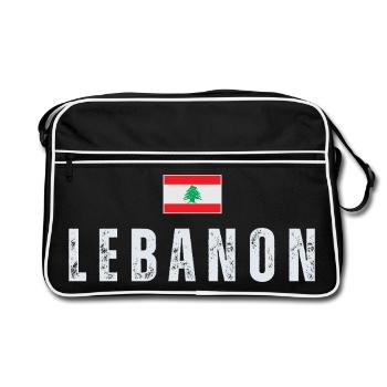 Fier drapeau libanais du Liban - Sac Retro - noir/blanc - Devant