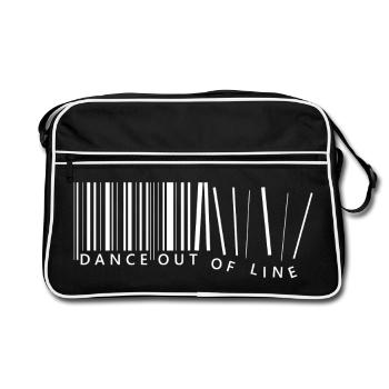 Danser hors de la ligne - Code-barres - Sac Retro - noir/blanc - Devant