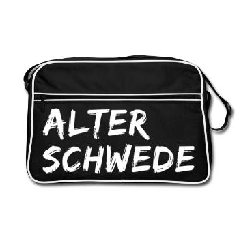 Old Swede Funny Expression Saying - Retro Bag - black/white - Front