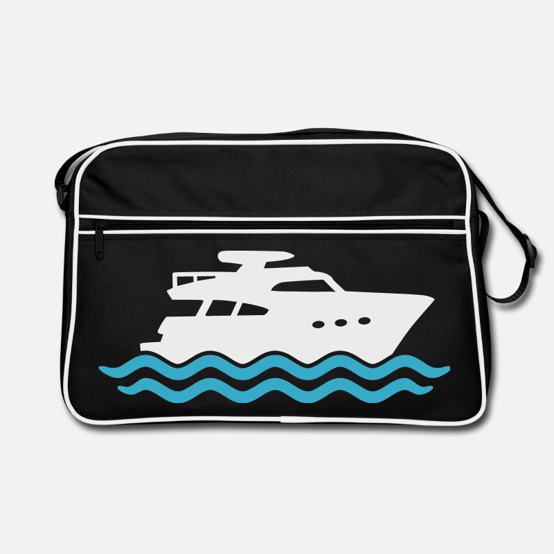 Yacht Silhouette Motorboot Retro Tasche