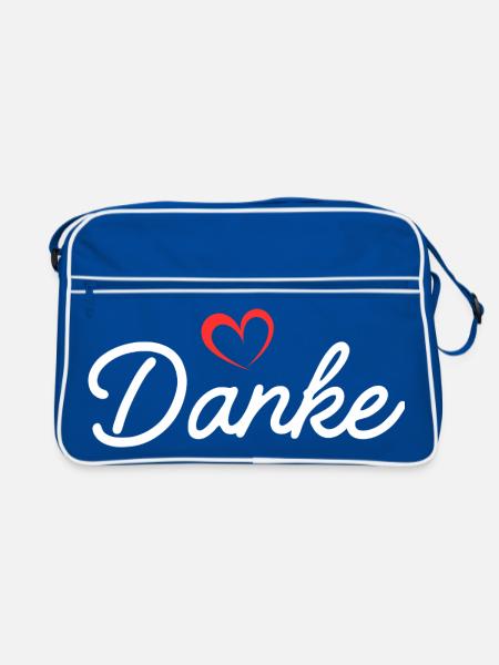 Texte de remerciement - Sac Retro - bleu/blanc - Devant