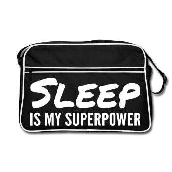 Sleep is my superpower - Sac Retro - noir/blanc - Devant