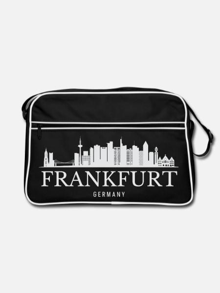 Frankfurt Skyline, Frankfurt Germany - Retro Bag - black/white - Front
