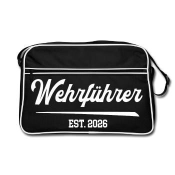 Chef des pompiers 2026 Gestion des pompiers volontaires FFW - Sac Retro - noir/blanc - Devant