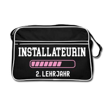 Plumber training 2 year apprenticeship second year - Retro Bag - black/white - Front