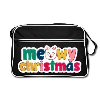 Noël chat - Noël miaulé - Sac Retro - noir/blanc - Devant