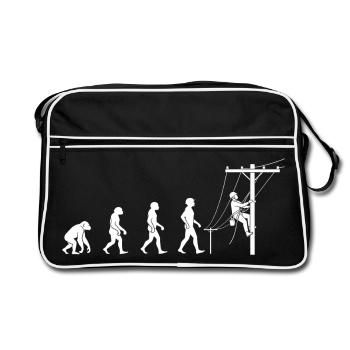 Evolution to network technology - Retro Bag - black/white - Front