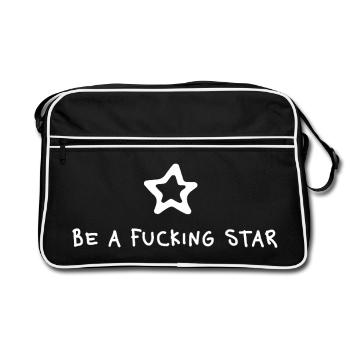 Be a fucking Star – Gen Z Statement Minimal - Sac Retro - noir/blanc - Devant