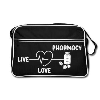 Love Job Pharmacien cardiaque Technicien en pharmacie - Sac Retro - noir/blanc - Devant