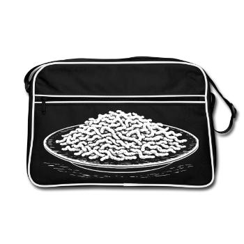 Motif partenaire Spätzle (blanc) - Sac Retro - noir/blanc - Devant