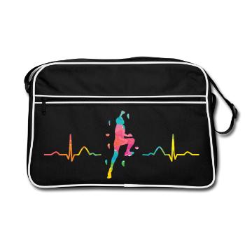 Boulderer heartbeat Bouldering Bouldering - Retro Bag - black/white - Front