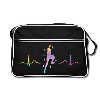 Boulderer heartbeat Bouldering Bouldering - Retro Bag - black/white - Front
