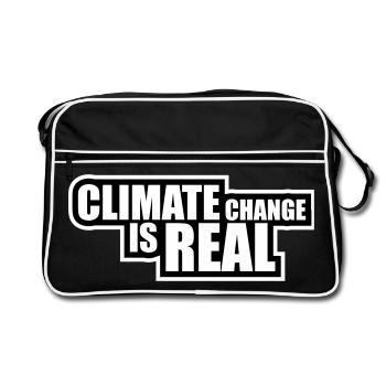Le changement climatique est la véritable science du changement climatique - Sac Retro - noir/blanc - Devant