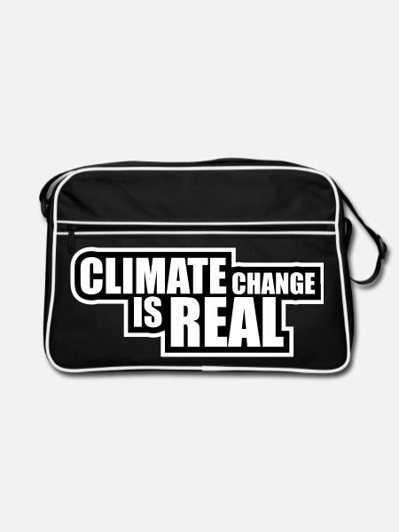 Le changement climatique est la véritable science du changement climatique - Sac Retro - noir/blanc - Devant
