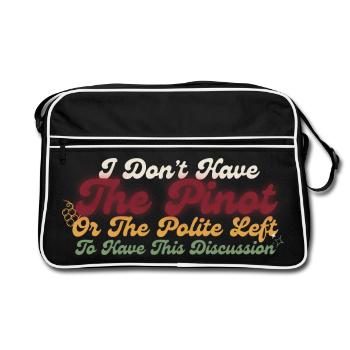 I Don’t Have The Pivot – Polite Left Tee - Retro Bag - black/white - Front
