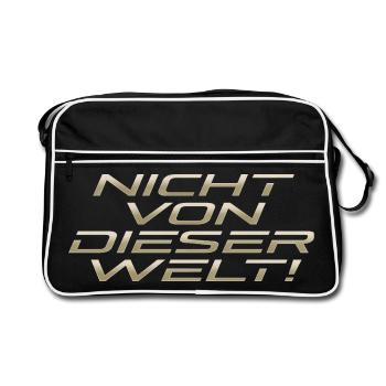 Nicht von dieser Welt! - Retro Tasche - Schwarz/Weiß - Vorne