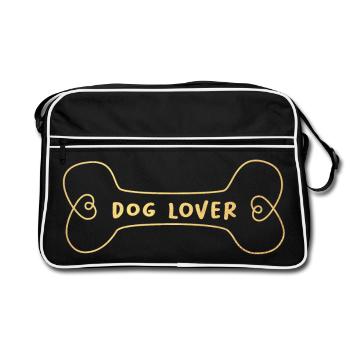 Dog Lover Dog Friend Gold Bone Dogs Fan Animal - Retro Bag - black/white - Front