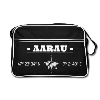 Coordonnées Aarau Suisse - Sac Retro - noir/blanc - Devant