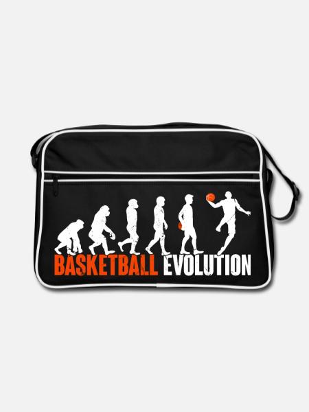 Basketball Basketballer Evolution - Retro Tasche - Schwarz/Weiß - Vorne