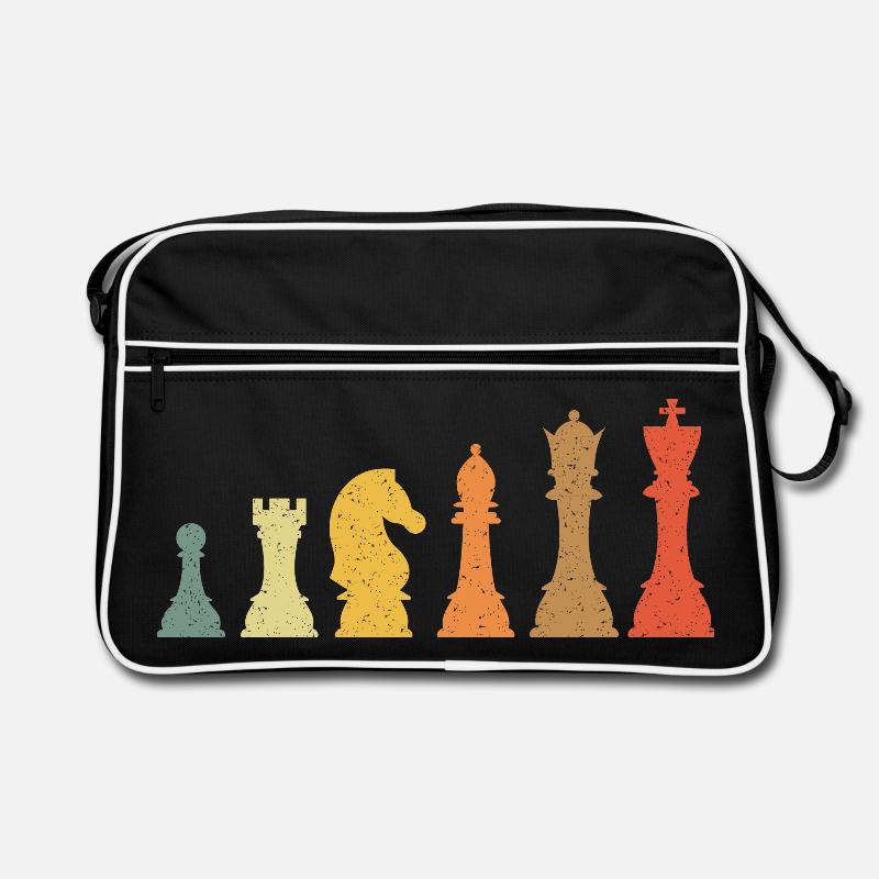 Schach Evolution Vintage Retro - Retro Tasche - Schwarz/Weiß