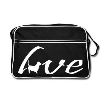 Love walking Pup for Dog Lovers - Retro Bag - black/white - Front