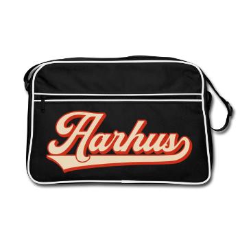 Look rétro Aarhus – Lettrage Danemark - Sac Retro - noir/blanc - Devant