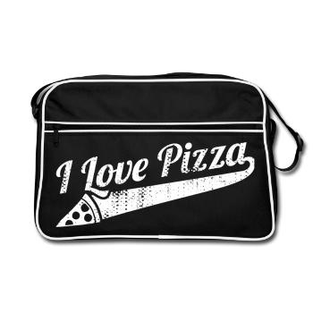 J’adore la pizza - Sac Retro - noir/blanc - Devant