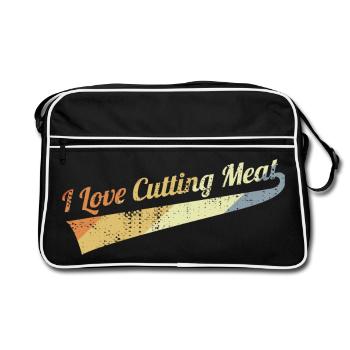 J’adore couper la viande - Sac Retro - noir/blanc - Devant