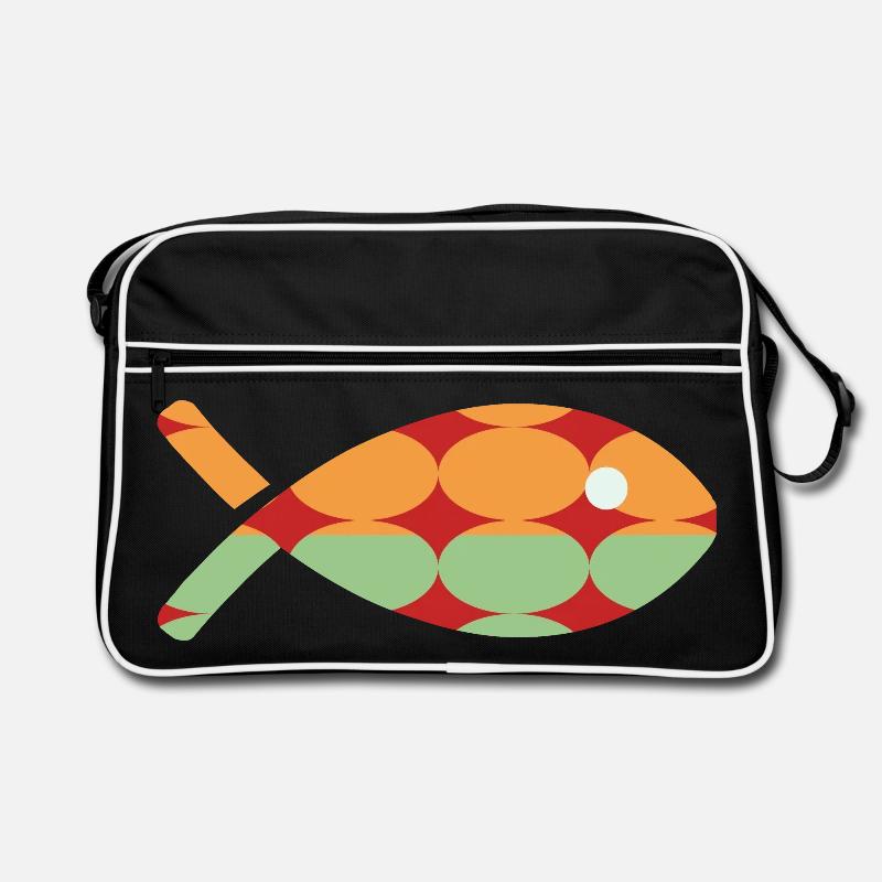 POISSON. POISSON D'AVRIL. VACANCES. ETE. HUMOUR - Sac Retro - noir/blanc