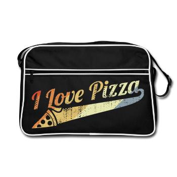 Citation d’amateur de pizza vintage - Sac Retro - noir/blanc - Devant