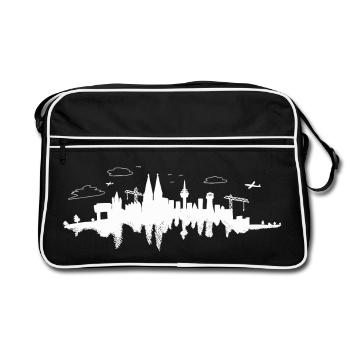 Skyline de Cologne - Sac Retro - noir/blanc - Devant