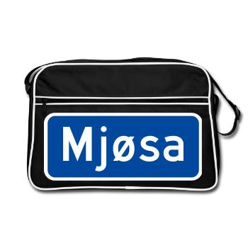 Der Mjøsa-See - Retro Tasche - Schwarz/Weiß - Vorne