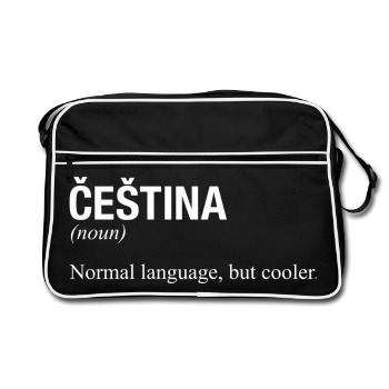 CESTINA Tschechisch Tschechien - Retro Tasche - Schwarz/Weiß - Vorne